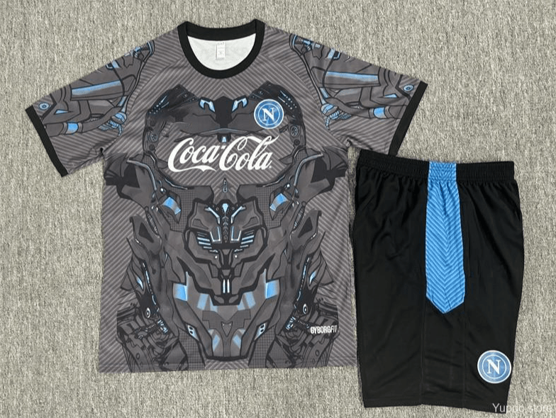 Kids Napoli Black Grey Camouflage Jersey for Ages 16-28