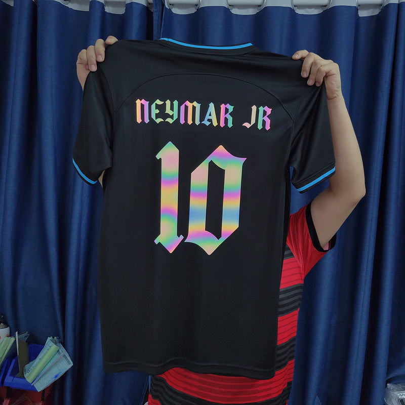 2022-23 Brazilian black reflective font (customizable name)
