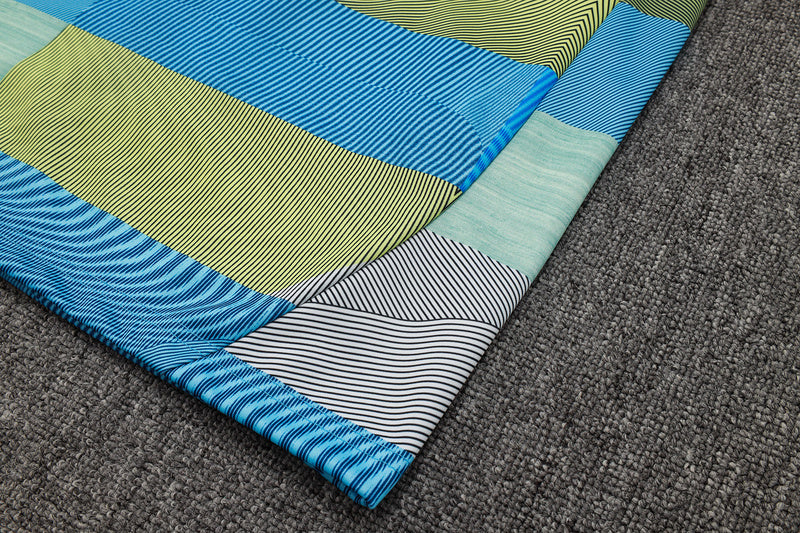 2025-26 Real Madrid Blue-Green-Gray Adult long pull training suit