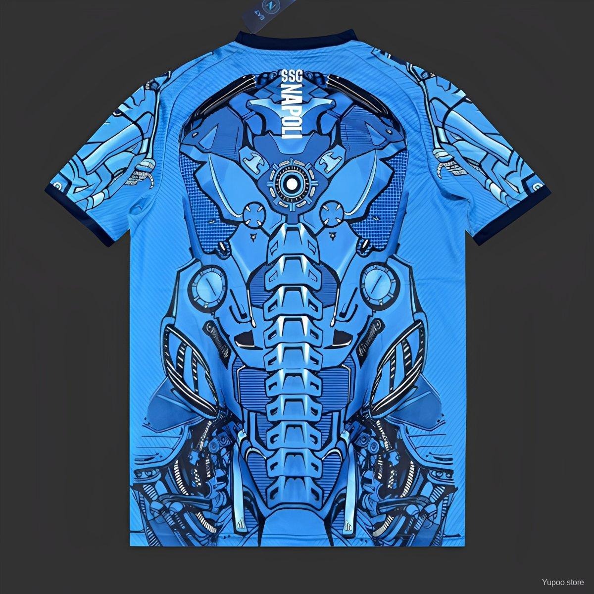 Napoli Blue Jersey with Robotic Armor Pattern Design