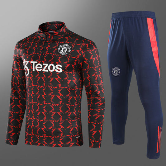2024-25 Manchester United Red and Black Training Suit