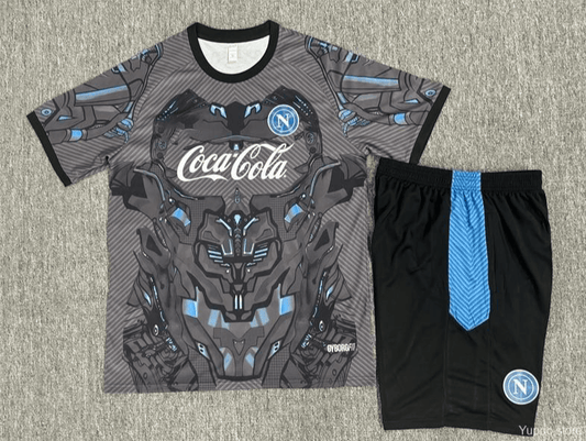 Kids Napoli Black Grey Camouflage Jersey for Ages 16-28