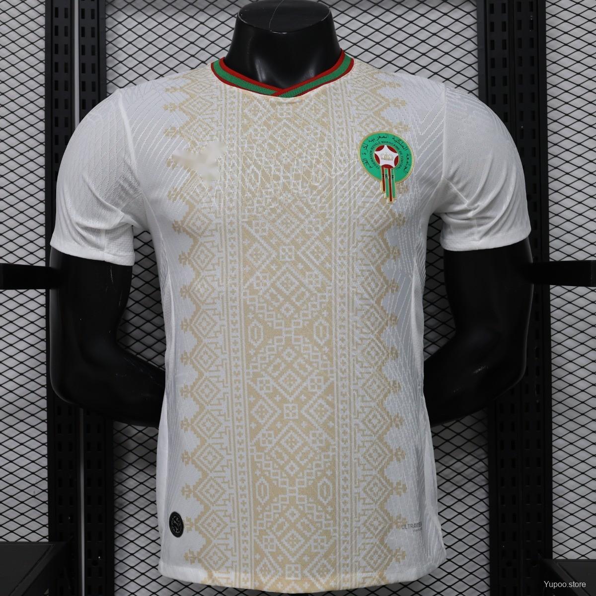 26/27 Morocco  White & Gold Amazigh Pattern Jersey S-2XL