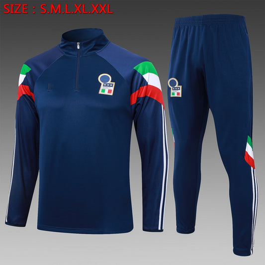 2024-25 Italy Royal Blue (sleeves red, white and green) Training Suit