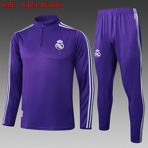 2025-26 Real Madrid Purple Adult long pull training suit