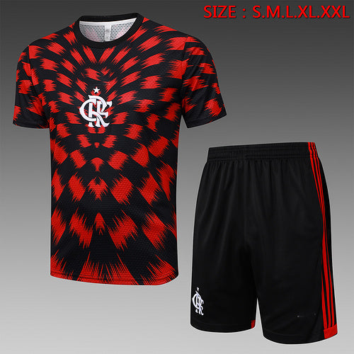 2025-26 Flamengo Pre-match Short-sleeved shorts training suit