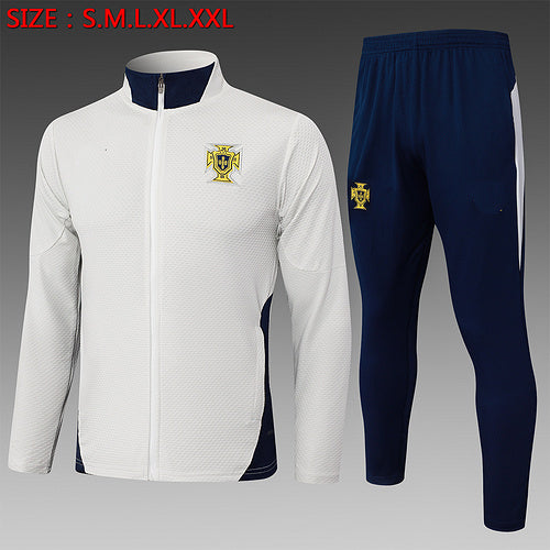 2025-26 Portugal White Adult long pull training suit