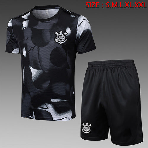 2025-26 Corinthians Pre Jogo Short-sleeved shorts training suit