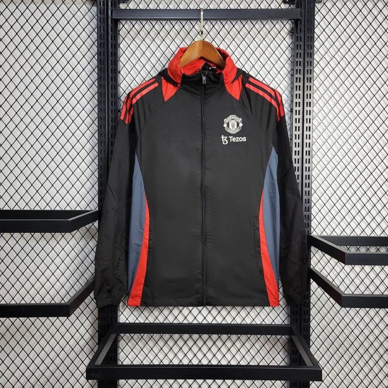 2025-26 Manchester United Black-Blue-Red Windbreaker