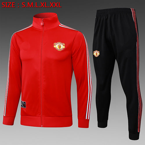 2025-26 Manchester United Red Adult long pull training suit