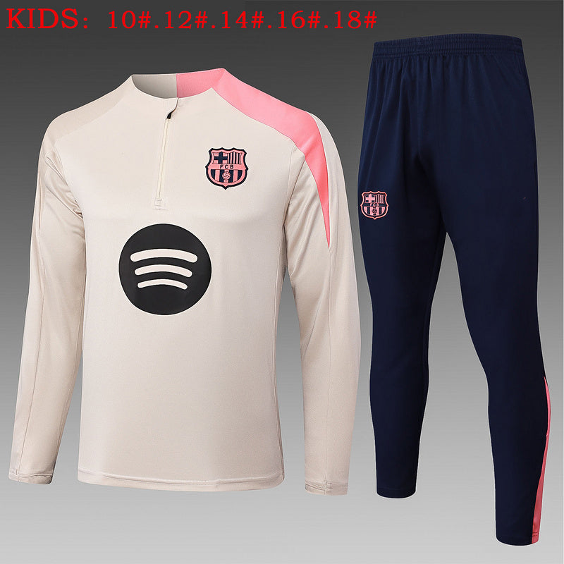 2025-26 Barcelona Bege Training suit Kids Size 10-18