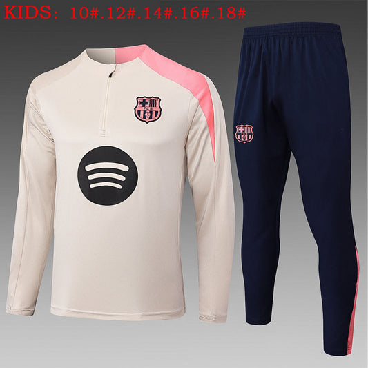 2025-26 Barcelona Bege Training suit Kids Size 10-18