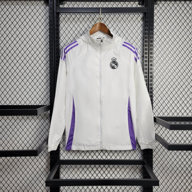 2025-26 Real Madrid White-Purple Windbreaker