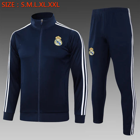 2024-25 Real Madrid Royal blue Training Suit Kit Long zipper