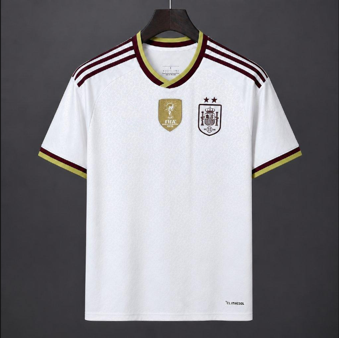 2 Star 2026 Spain Away White Jersey With Champion Patch