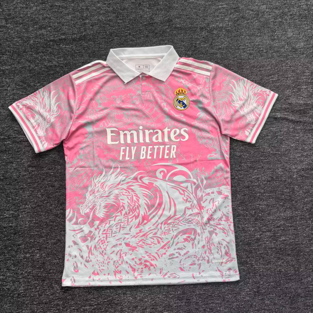 2025-26 Real Madrid Special Polo Pink Dragon