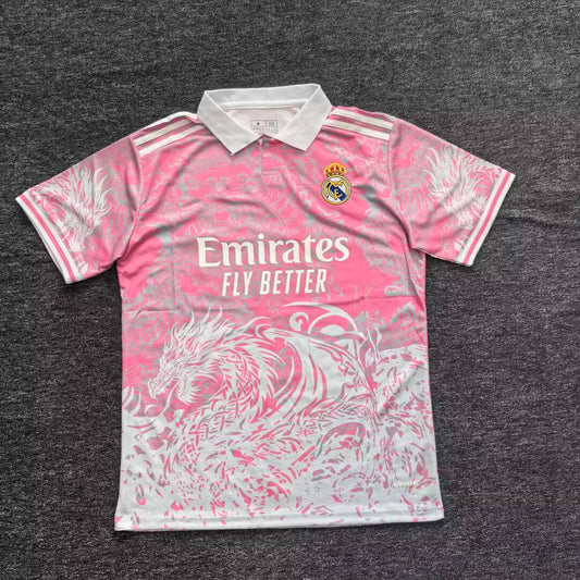 2025-26 Real Madrid Special Polo Pink Dragon