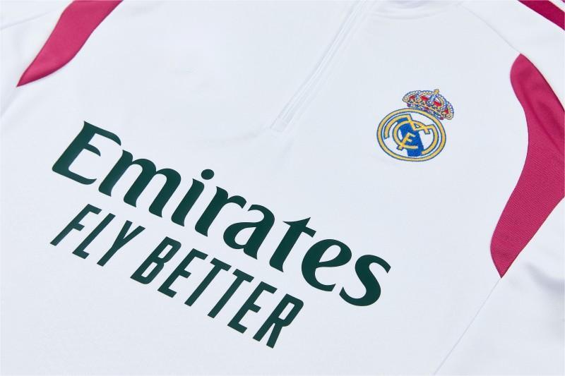 2026-27 Real Madrid White Dark Green Half Zipper Jacket Tracksuit S-2XL