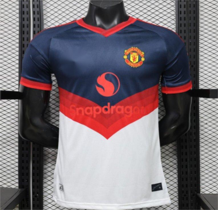 2026-27 Manchester United Navy White V-Panel Player S-3XL