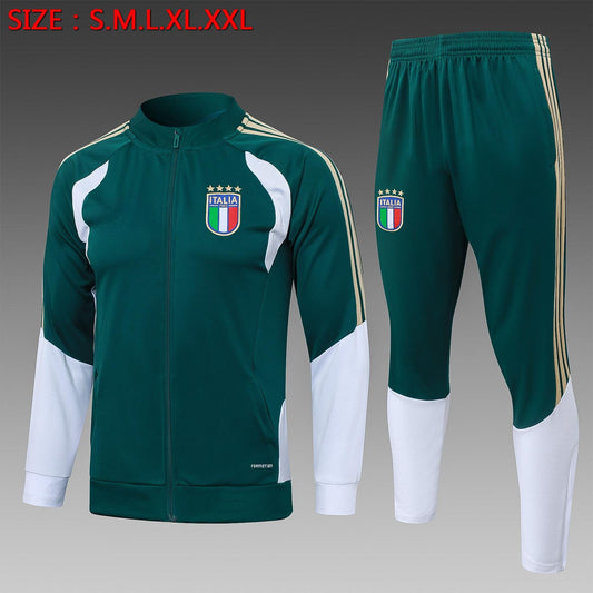 2026-27 Italy Dark Green Long Training Suit S-2XL