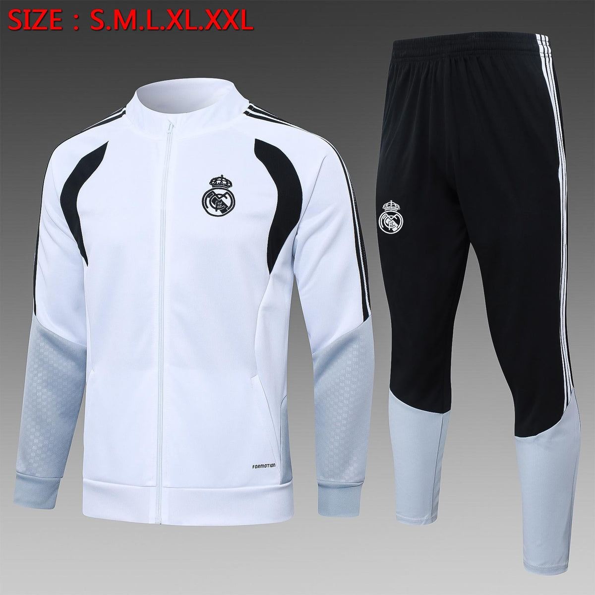 2026-27 Real Madrid white long training suit S-2XL