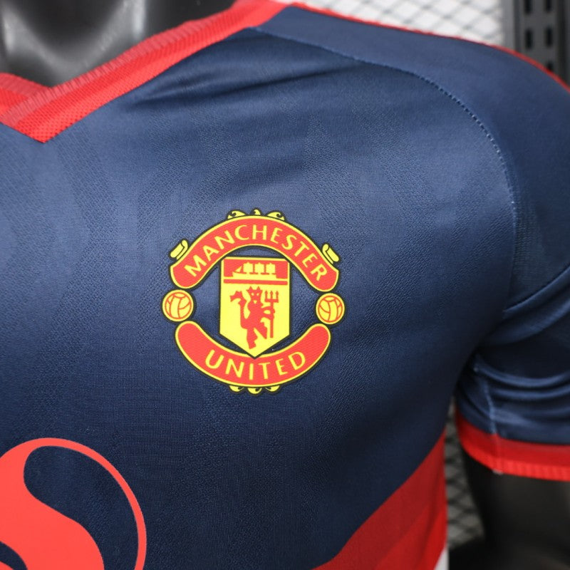 2026-27 Manchester United Navy White V-Panel Player S-3XL