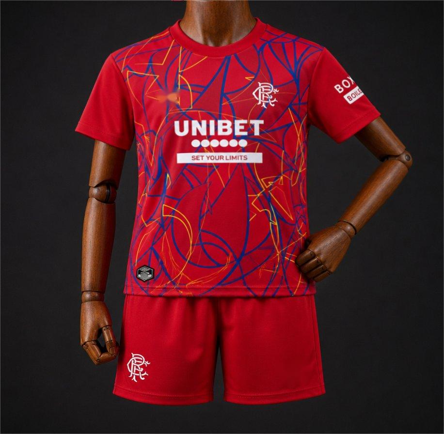 2026-27 Glasgow Rangers Red Goalkeeper Kids Size 16-28
