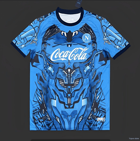 Napoli Blue Jersey with Robotic Armor Pattern Design