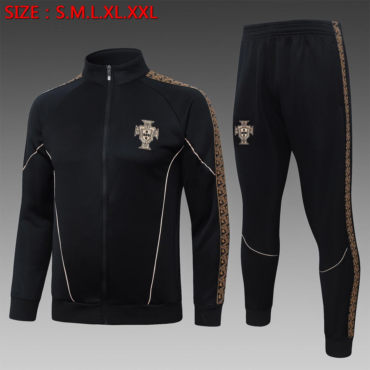 2026-27 Portugal Black Long Training Suit S-2XL