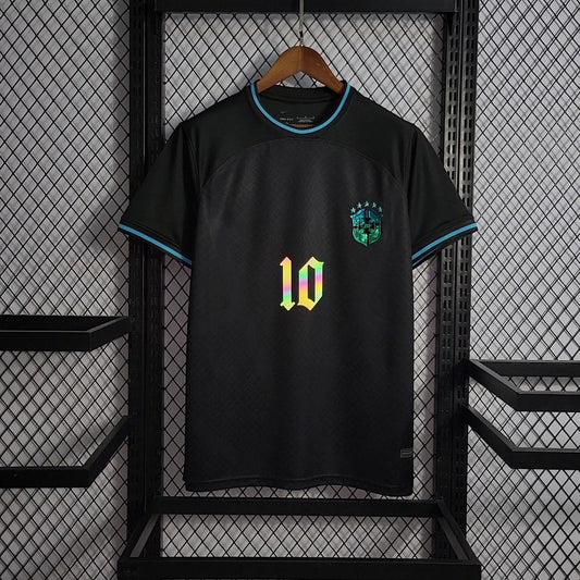 2022-23 Brazilian black reflective font (customizable name) S-2XL
