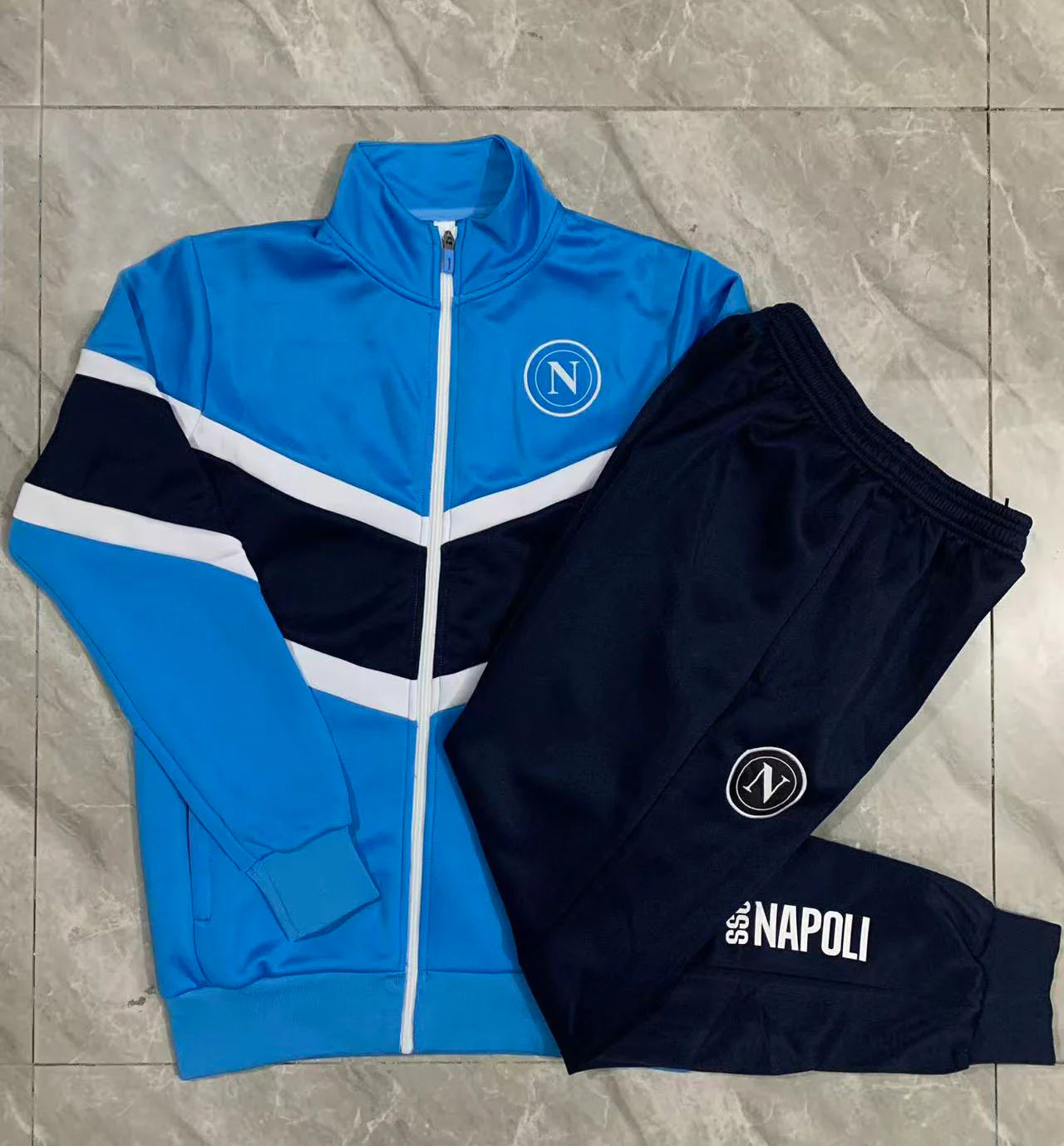 2025-26 Napoli Lake Blue Long zipper Training Suit Adults