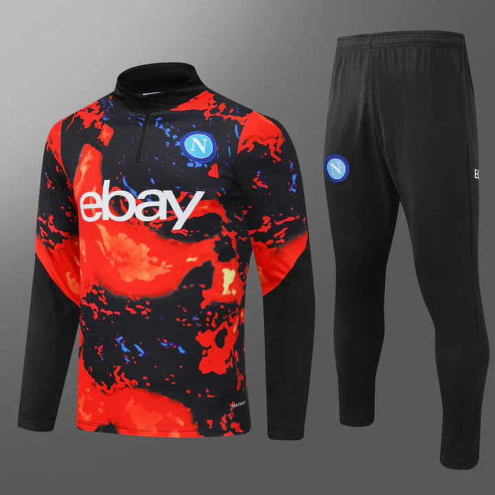 2024-25 Naples red and black Training Suit Kids Size 10-18