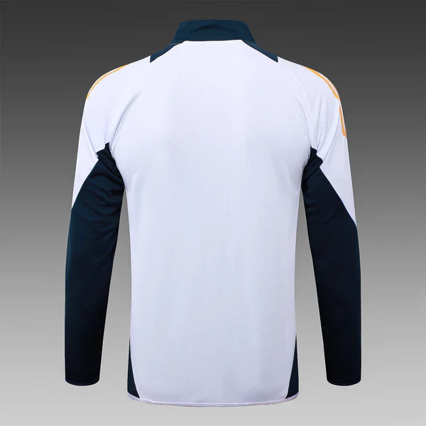 2024-25 Real Madrid White Training Suit Kit Long zipper