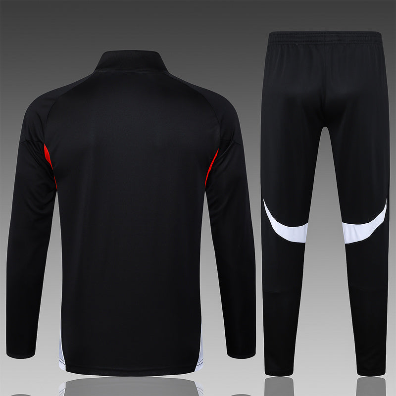 2025-26 Bayern Munich Black-Red-White Adult long pull training suit