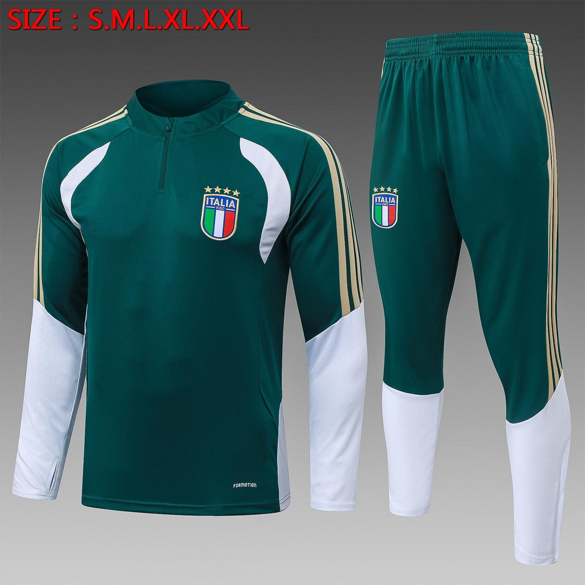 2026-27 Italy Dark Green Half-Zip Training Suit S-2XL