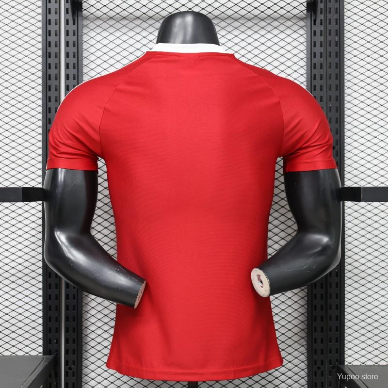 2026-27 Manchester United Red with White Three-Stripe Shoulders Player S-2XL