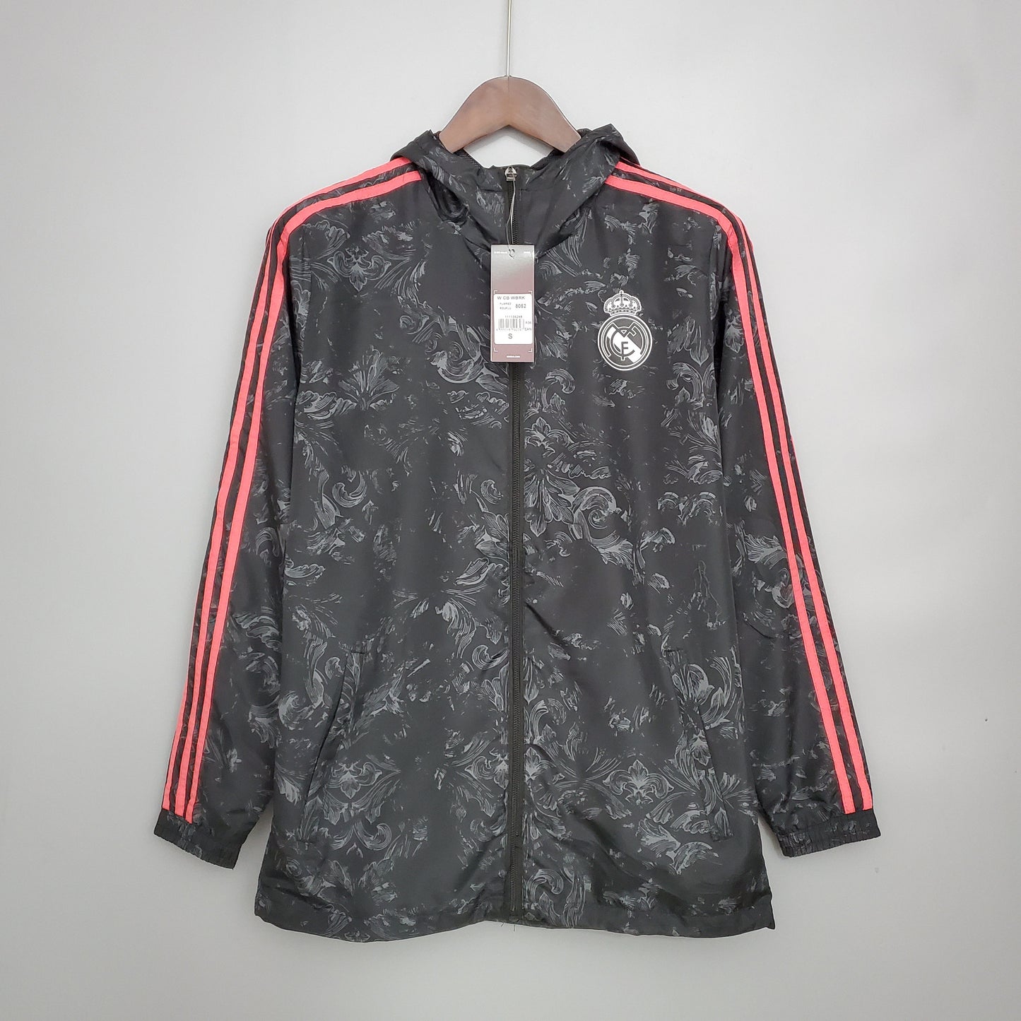 2021-22 Real Madrid Black Pattern Windbreaker